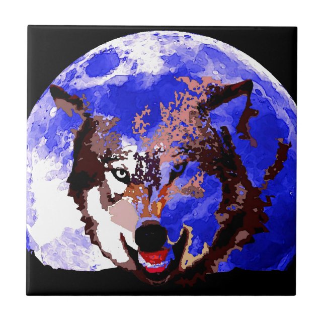 Wolf & Vollmond Fliese (Vorderseite)