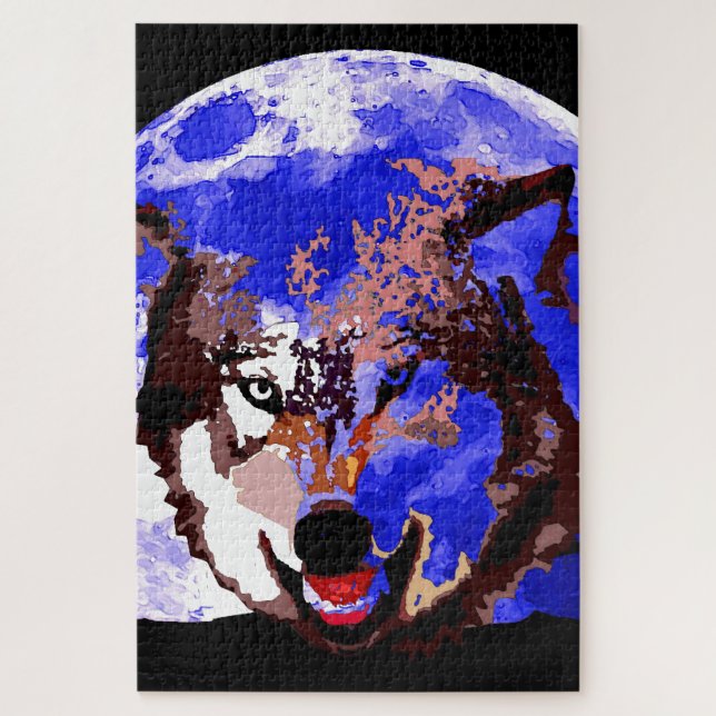 Wolf & Vollmond Puzzle (Vertikal)