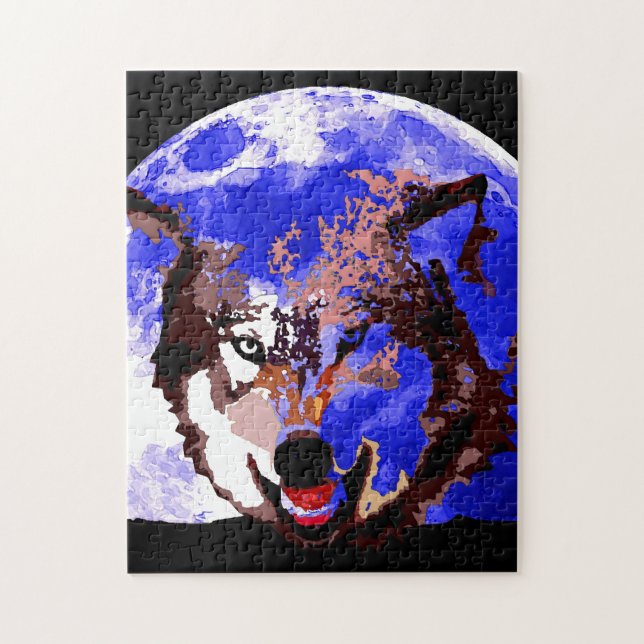 Wolf & Vollmond Puzzle (Vertikal)