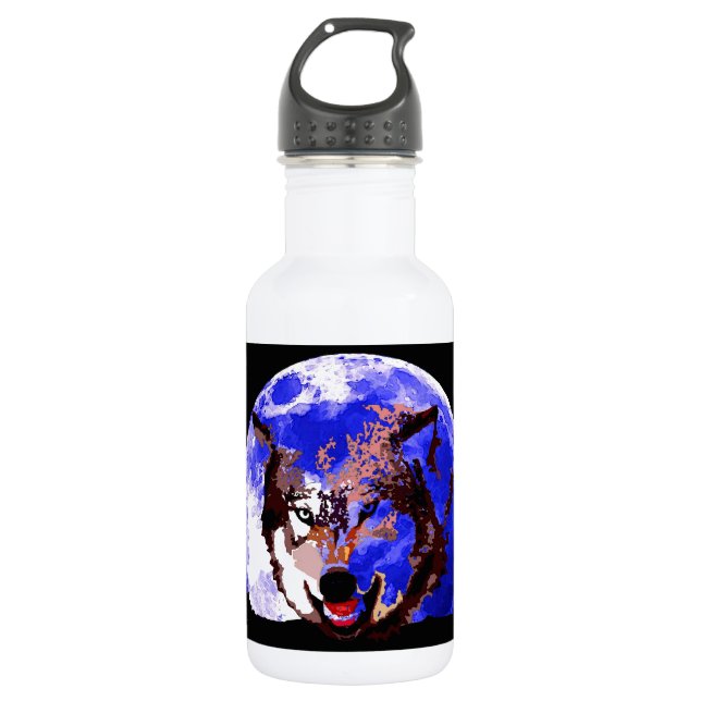 Wolf & Vollmond Trinkflasche (Vorderseite)