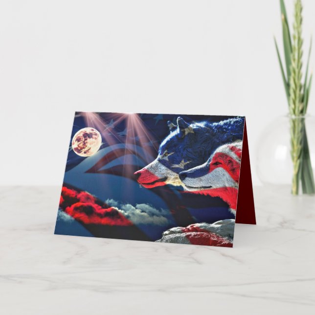 Wolf-Vollmondmerkarte (Vorderseite)