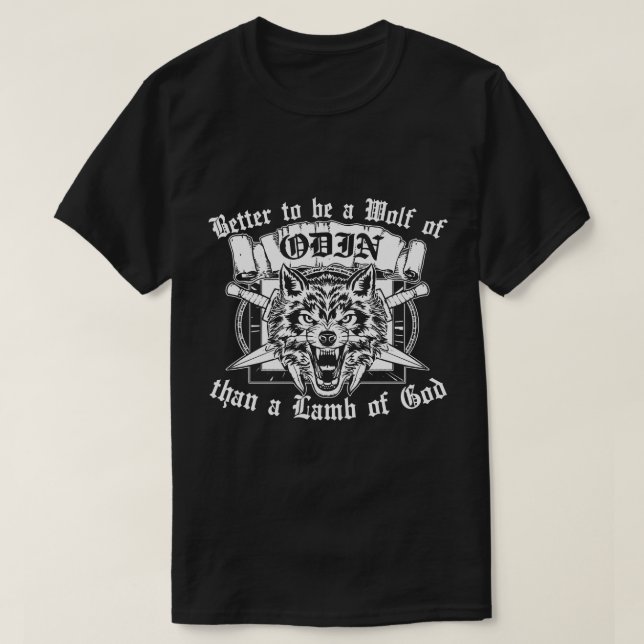 Wolf von Odin Viking Design T-Shirt (Design vorne)