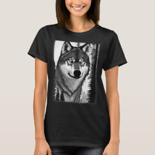 Wolf Wald Tier Druck Raubtier Motif Kopfwolf T-Shirt