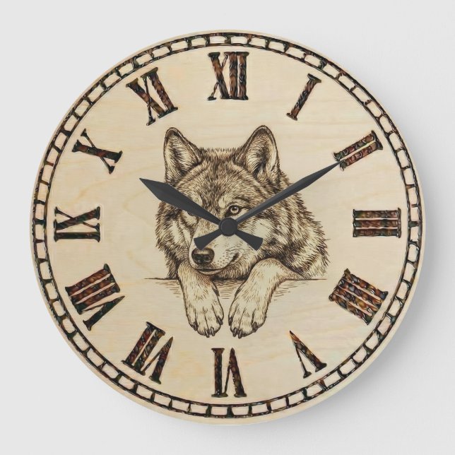 Wolf Wanduhr  (Vorderseite)