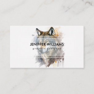 Wolf Watercolor Painting Visitenkarte
