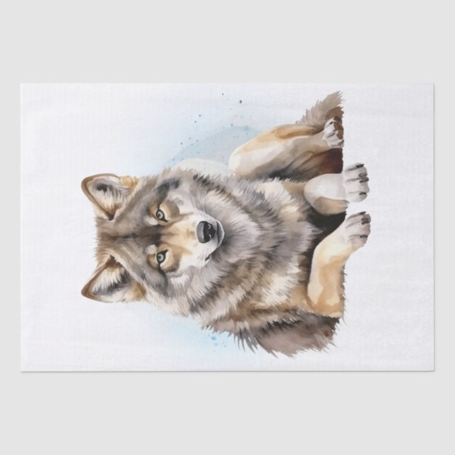 Wolf Watercolor Seidenpapier (Vorderseite)