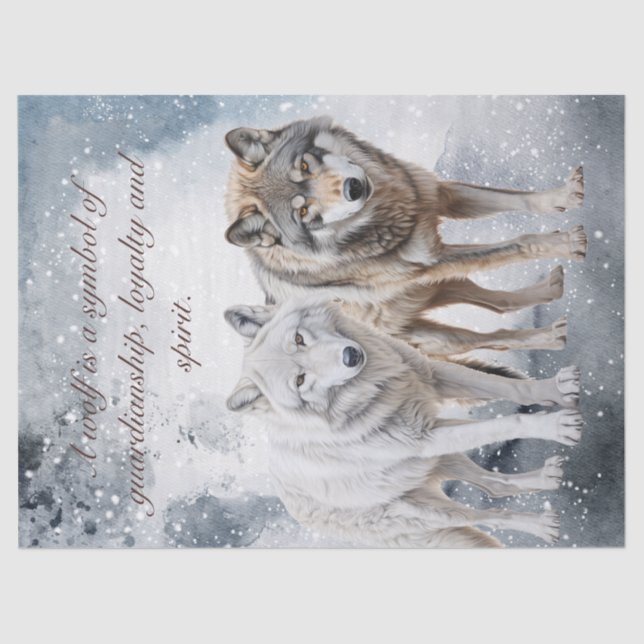 Wolf Watercolor Seidenpapier (Vorderseite)