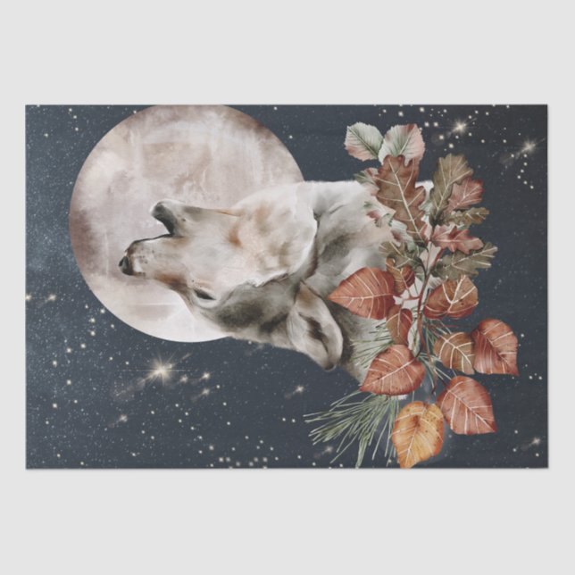 Wolf Watercolor Tissue Paper Seidenpapier (Vorderseite)