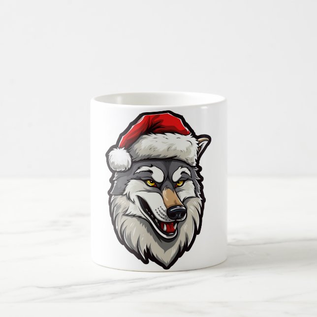 Wolf Weihnachten Kaffeetasse (Mittel)