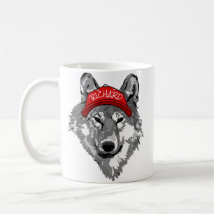 Wolf White&Black Red Baseball Cap Name Team T-Shir Kaffeetasse