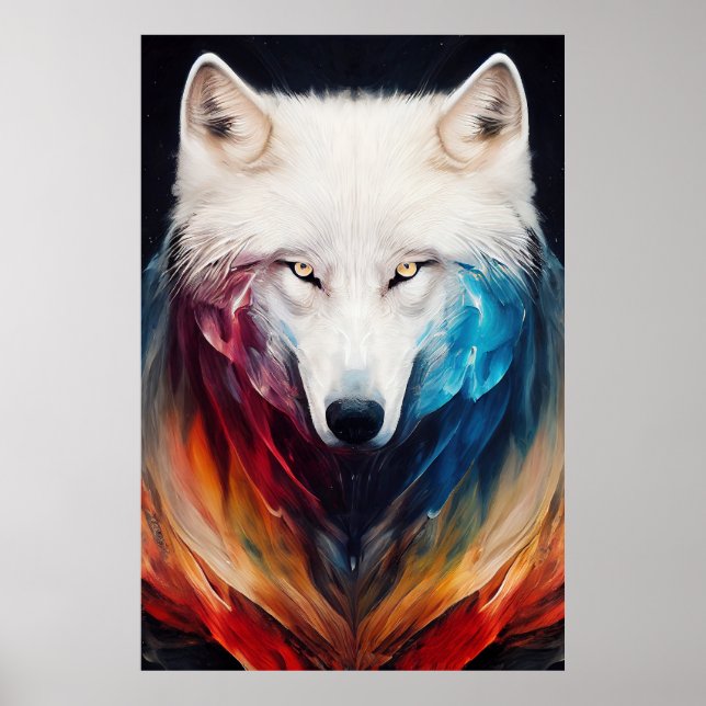 Wolf White Wolf Animal Discovery Adventure Nature Poster (Vorne)