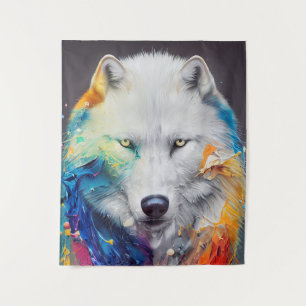 Wolf White Wolf Animal Discovery Adventure Nature Wandteppich