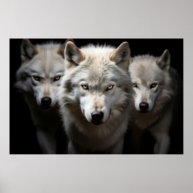 Wolf Wild Animal Portrait Fierce Power Poster (Vorne)