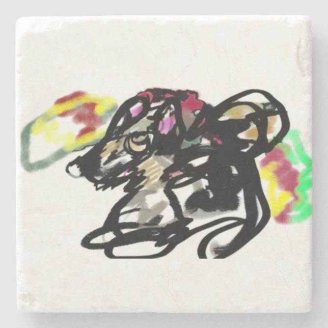 Wolf Wild Herbst Steinuntersetzer (Vorderseite)