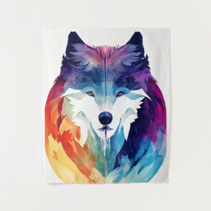 Wolf Wild Nature Animal Color Art Malerei Wandteppich