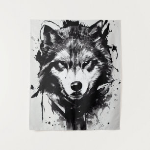 Wolf Wild Nature Free Spirit Art Pinselstrich Wandteppich