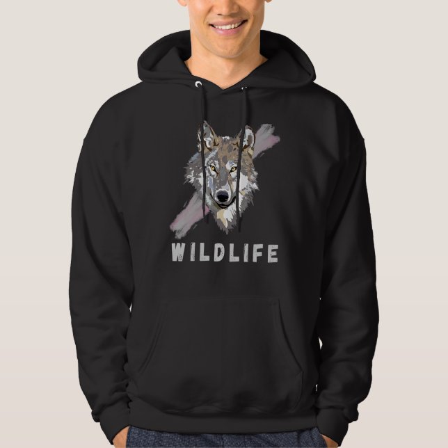 Wolf Wildlife Design Hoodie (Vorderseite)