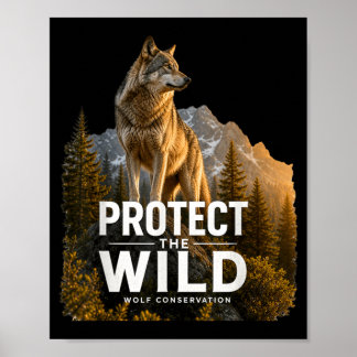Wolf Wildtier Grafik Naturschutz Tier Poster