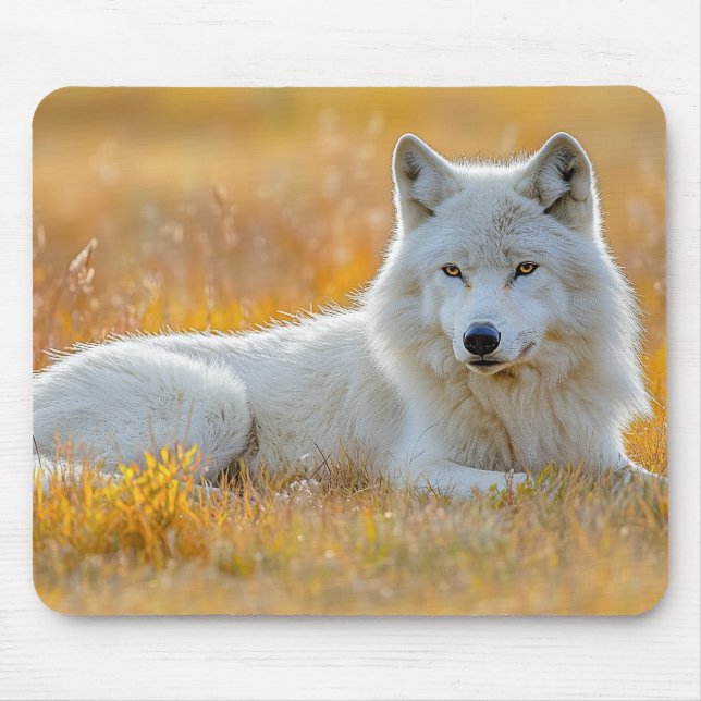 Wolf Wildtier Liebhaberporträt Mousepad (Vorne)