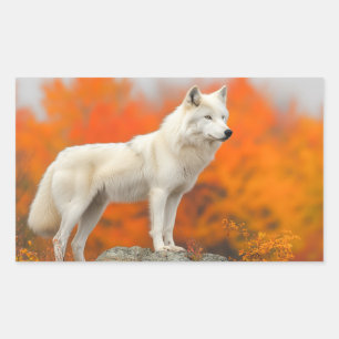 Wolf Wildtier Liebhaberporträt Rechteckiger Aufkleber