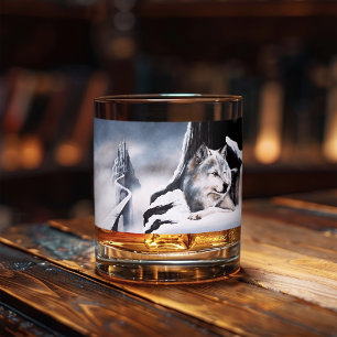 Wolf Winter Castle Fantasy Whiskyglas