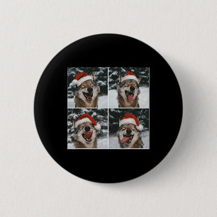 Wolf Winter Fotografie Wolf Conservation Christma Button