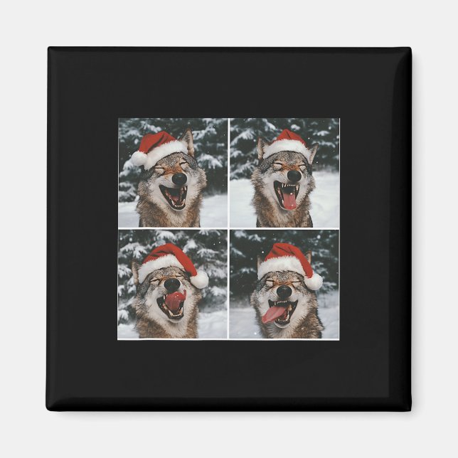 Wolf Winter Fotografie Wolf Conservation Christma Magnet (Vorne)
