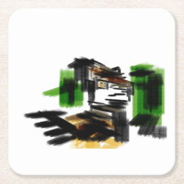 Wolf winter fun rechteckiger pappuntersetzer