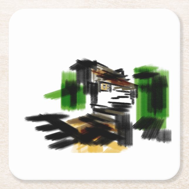 Wolf winter fun rechteckiger pappuntersetzer (Vorderseite)