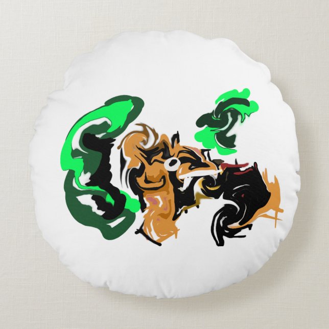 Wolf  winter  joy rundes kissen (Vorderseite)