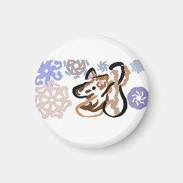 Wolf winter love magnet