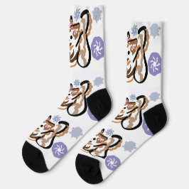 Wolf winter love socken