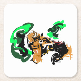 Wolf winterliche Freude Rechteckiger Pappuntersetzer