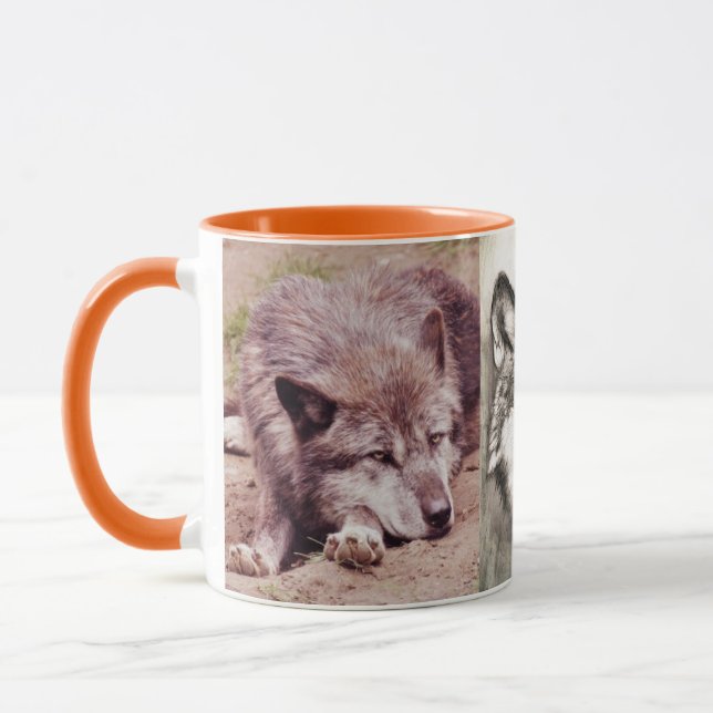 Wolf-Wolf-Tier-wilder Natur-Wald Tasse (Links)