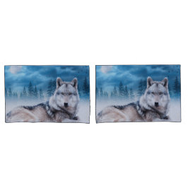Wolf / Wolf Wolf Moon Mondlicht Kissenbezug