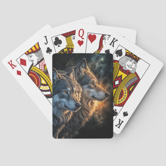 Wolf Wölfe Mystisch Magisch  Spielkarten (Rückseite)