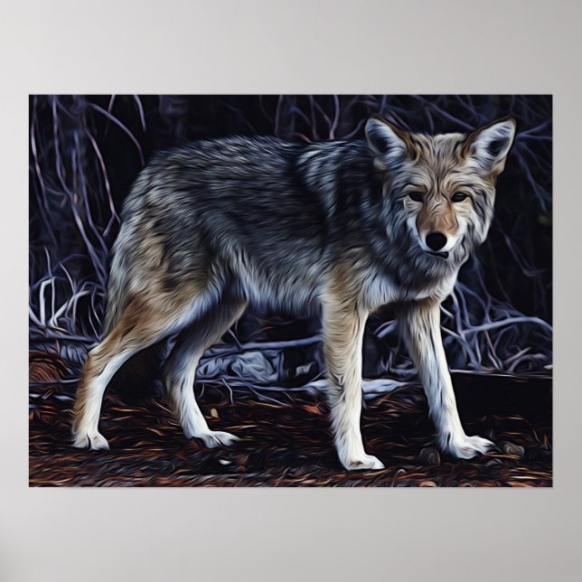 Wolf Wolves Beautiful Watercolor Poster (Vorne)