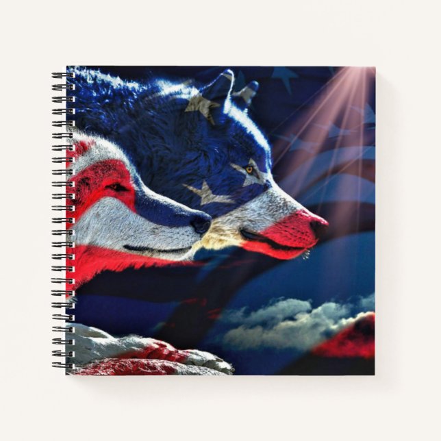 Wolf Wolves Full Moon Notizbuch (Vorderseite)