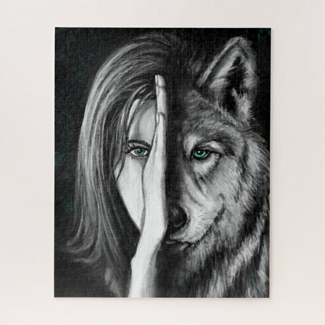 Wolf Woman Jigsaw Puzzle Emotion - Malerei (Vertikal)