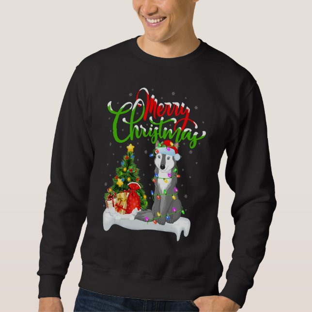 Wolf   Xmas Decorations Santa Wolf Christmas Sweatshirt (Vorderseite)