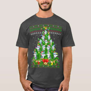 Wolf Xmas Lighting Tree Santa Wolf Ugly Weihnachte T-Shirt