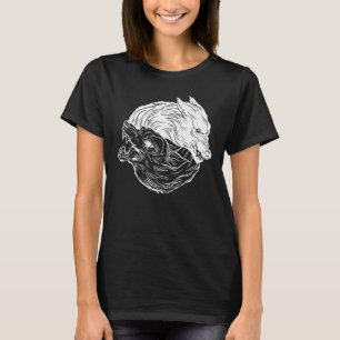 Wolf Yin Yang Tribal Viking Skandanavian Nordic Ro T-Shirt