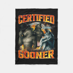 Wolf Zertifizierter Gooner Lustiger Bootleg Meme P Fleecedecke
