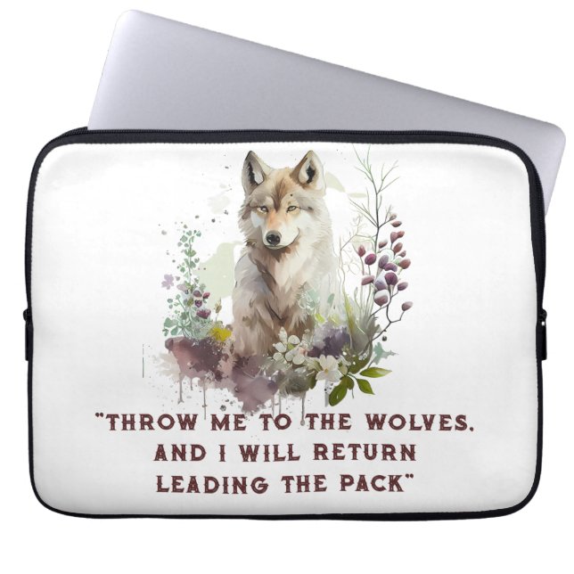 Wolf Zitat Laptop Hülle Laptopschutzhülle (Vorderseite)
