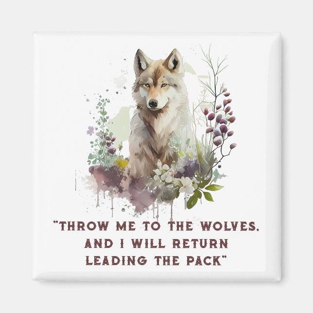Wolf Zitat Magnet (Vorne)