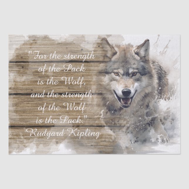 Wolf-Zitat Seidenpapier (Vorderseite)