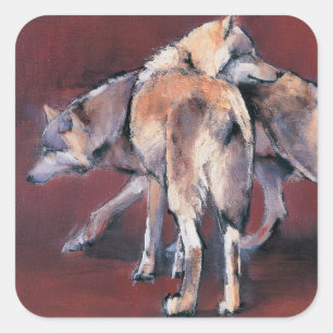 Wolf-Zusammensetzung 2001 Quadratischer Aufkleber