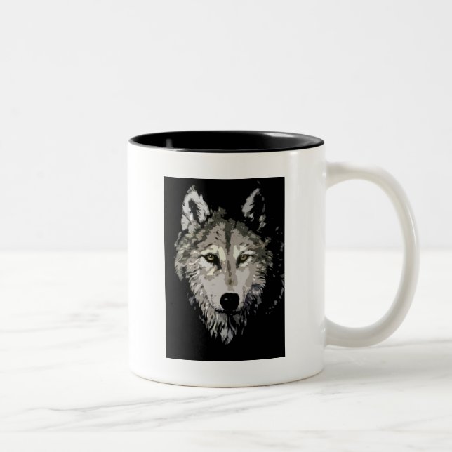 Wolf Zweifarbige Tasse (Rechts)