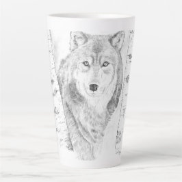 Wolf zwischen Birch Trees Latte Tasse