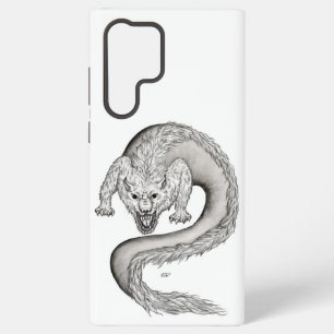 Wolfdrachen Schwarz-Weiß-Design Samsung Galaxy Hülle